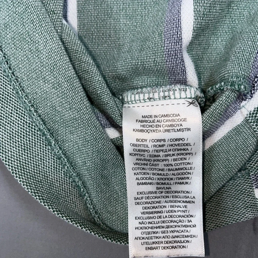 Polo Ralph Lauren Shirt‎ Mens Medium M Classic Fit Green Striped Pique Pony Logo